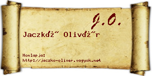 Jaczkó Olivér névjegykártya