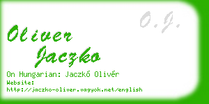 oliver jaczko business card